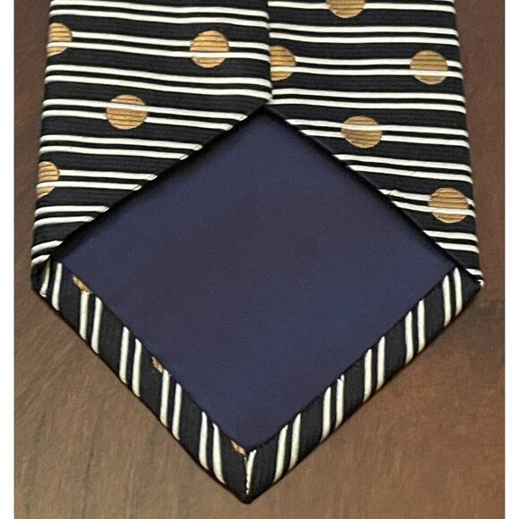 Vintage Smith Forester Black Gold 100% Imported Silk Men’s Neck Tie Made In USA - Picture 2 of 9